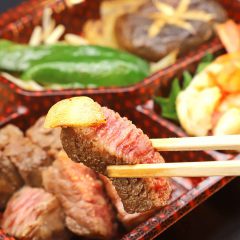 はしで食べるステーキ