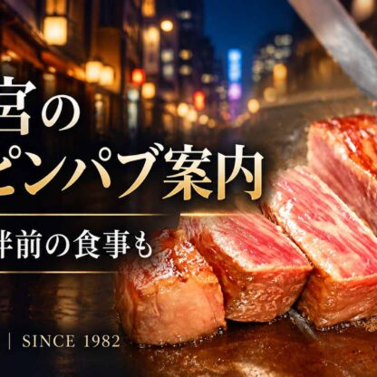 宇都宮のフィリピンパブ案内。夜の街並みと世里花の鉄板焼きステーキ。ランチ・同伴前の食事もご紹介。