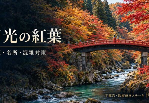 日光の神橋と鮮やかな紅葉｜見頃・名所・混雑対策
